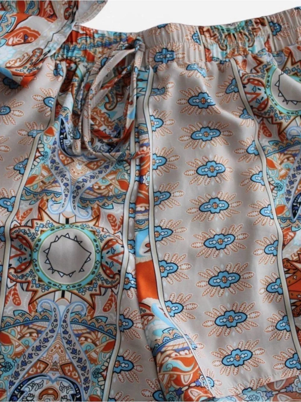 Floral Print Matching Short Set & Open Button Down Shirt Beach Resort Set Size M